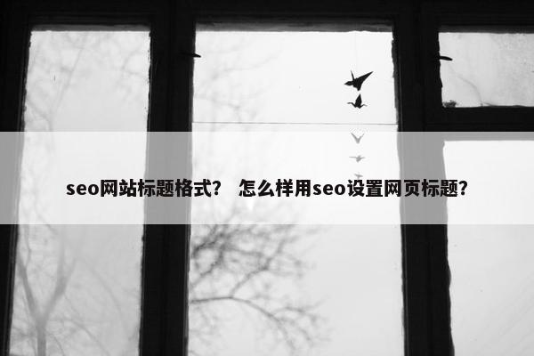 seo网站标题格式？ 怎么样用seo设置网页标题？