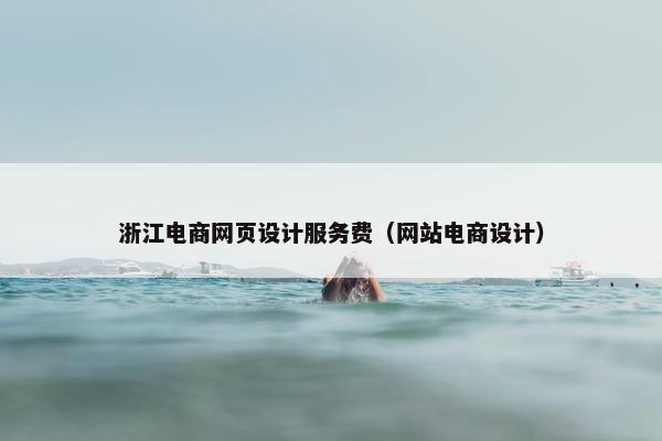 浙江电商网页设计服务费（网站电商设计）