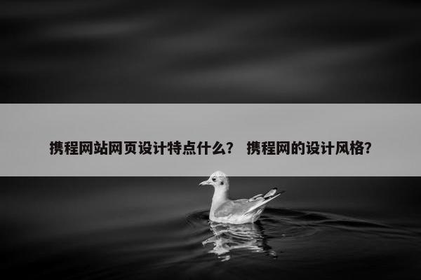 携程网站网页设计特点什么？ 携程网的设计风格？