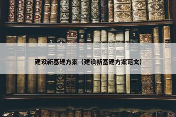 建设新基建方案（建设新基建方案范文）