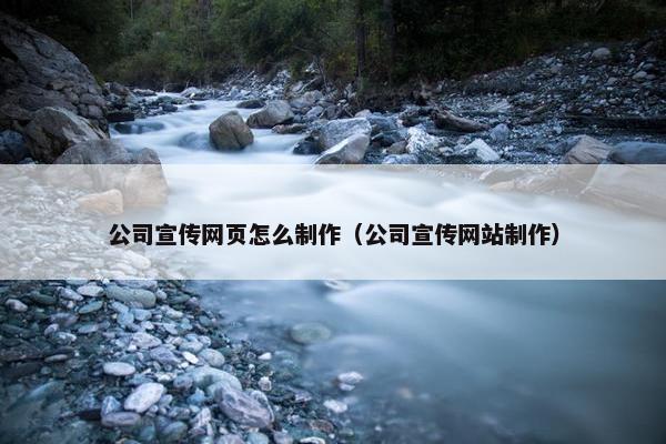 公司宣传网页怎么制作（公司宣传网站制作）