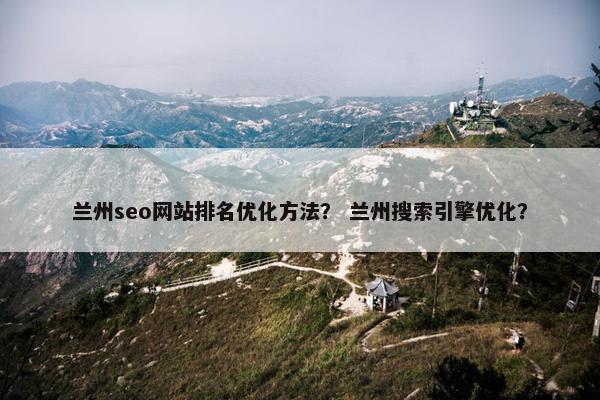 兰州seo网站排名优化方法？ 兰州搜索引擎优化？