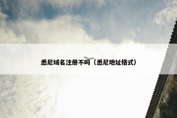 悉尼域名注册不吗（悉尼地址格式）