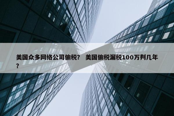 美国众多网络公司偷税？ 美国偷税漏税100万判几年？