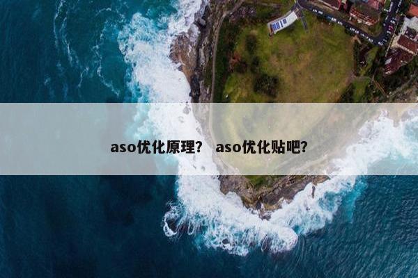 aso优化原理？ aso优化贴吧？