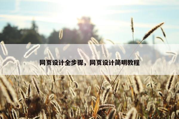 网页设计全步骤，网页设计简明教程