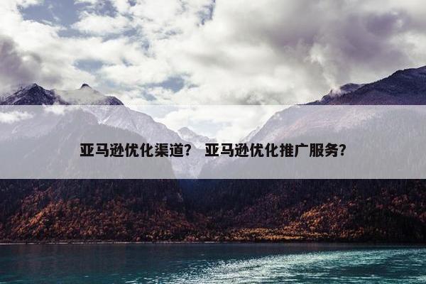 亚马逊优化渠道？ 亚马逊优化推广服务？