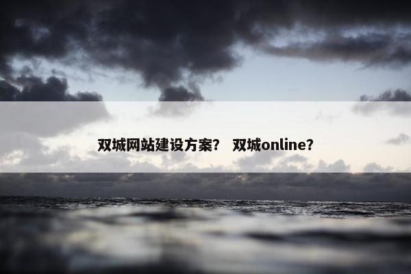 双城网站建设方案？ 双城online？